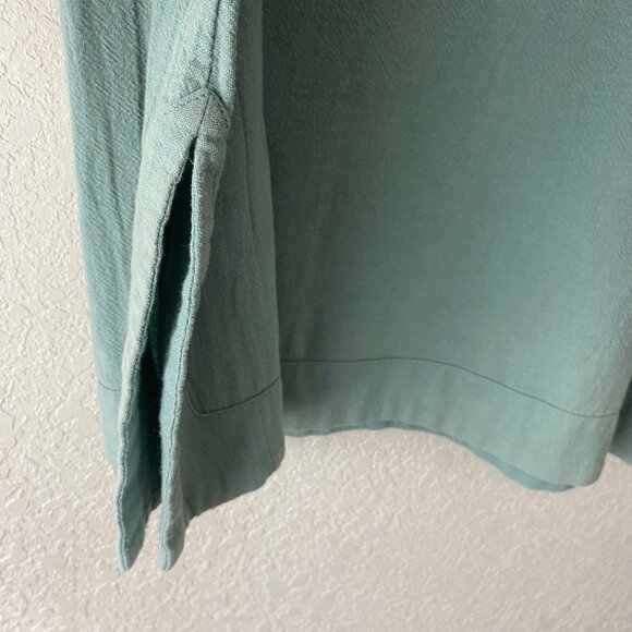 Soft Surroundings‎ Loose-Fit Seafoam Green Tunic Top With 3/4 Sleeves Pocket - Picture 5 of 12